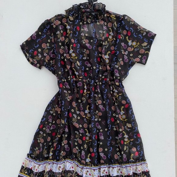 KENDALL + KYLIE for OVS Floral Dress Black Multi - Picture 1 of 2